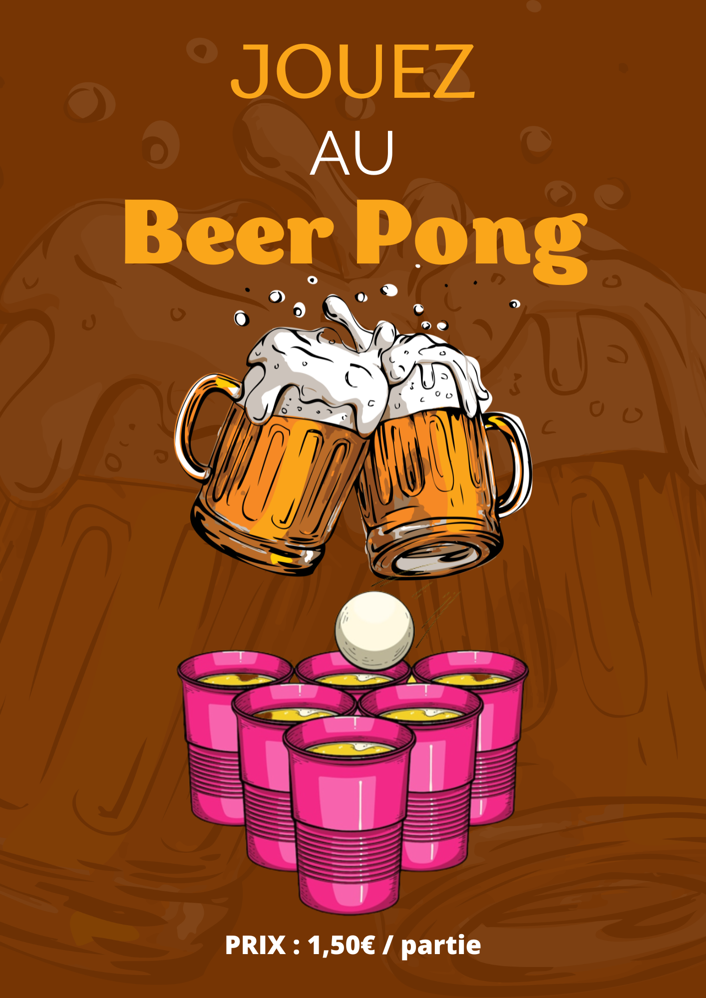 Affiche pour le jeu du Beer Pong