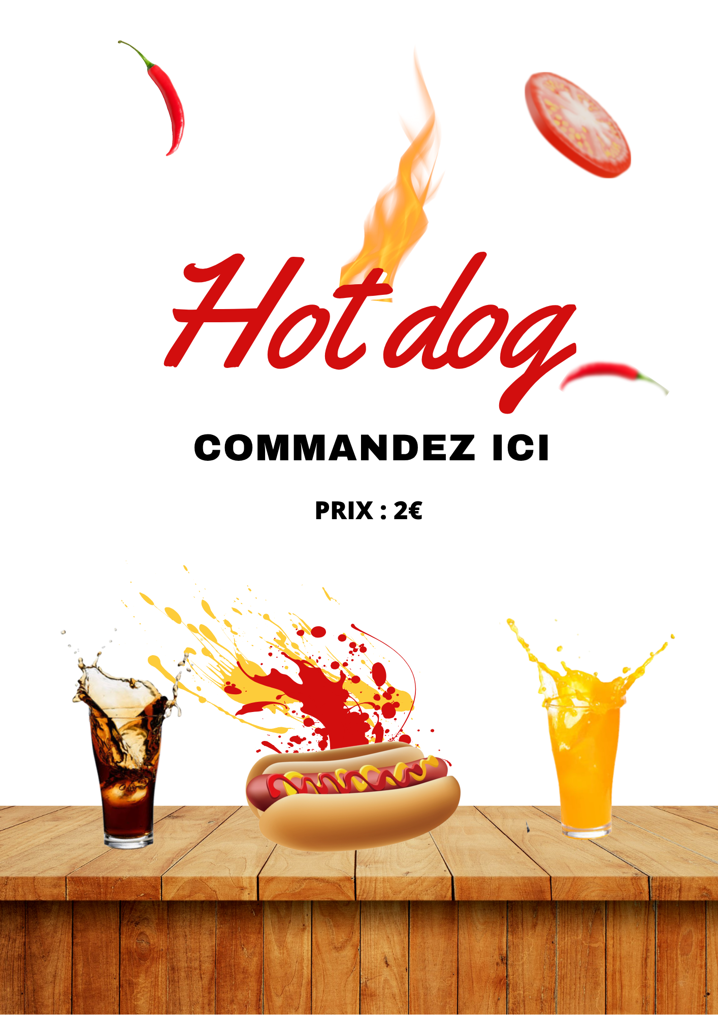 Affiche pour des hot-dogs