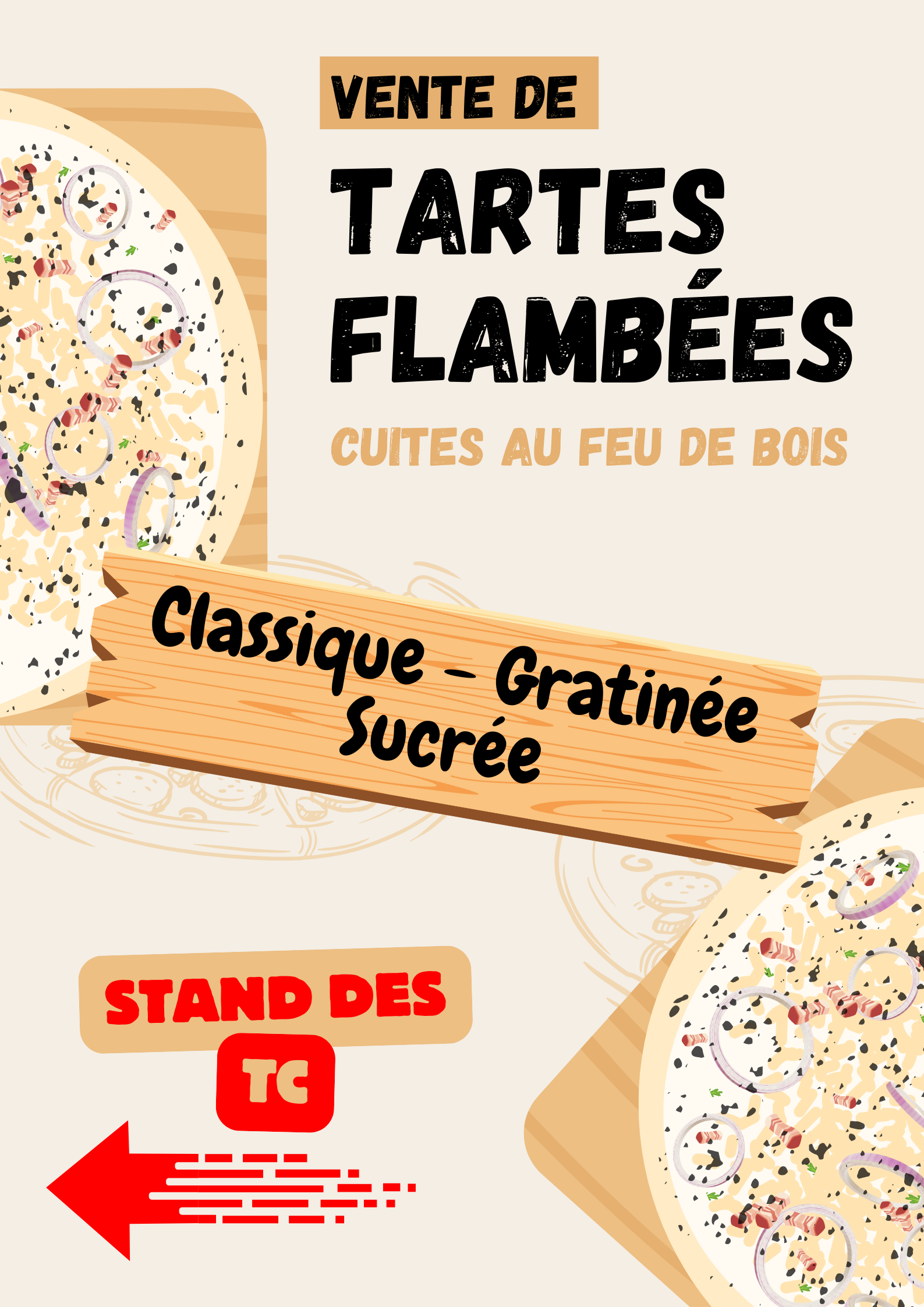 Affiche pour des tartes flambées