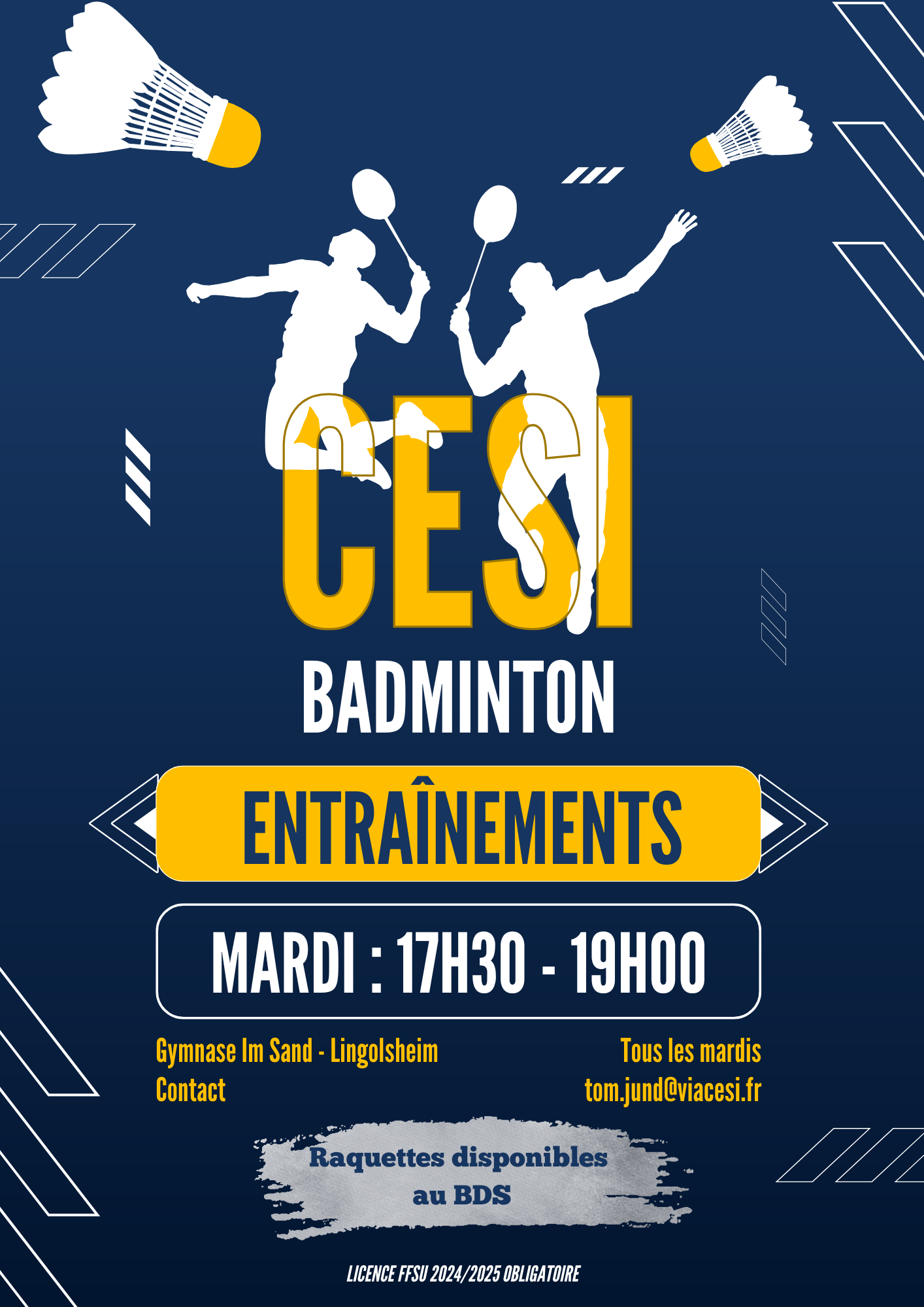 Affiche sur le thème du badminton 2