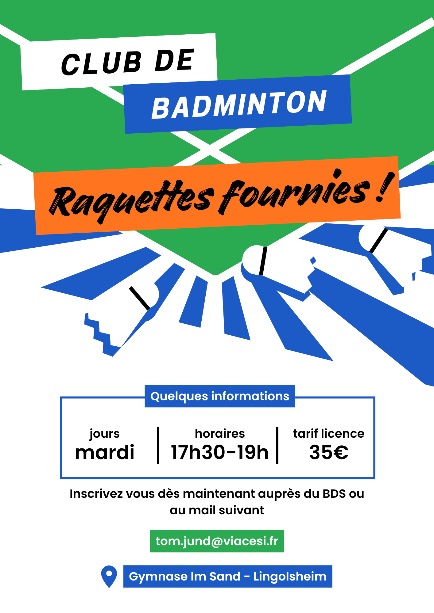 Affiche sur le thème du badminton 3